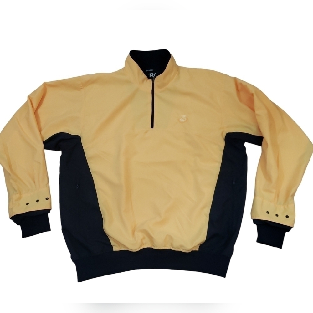 Zero Restriction Men's Size L Yellow Golf Outerwear Jacket Wind Stopper 1/4 Zip.